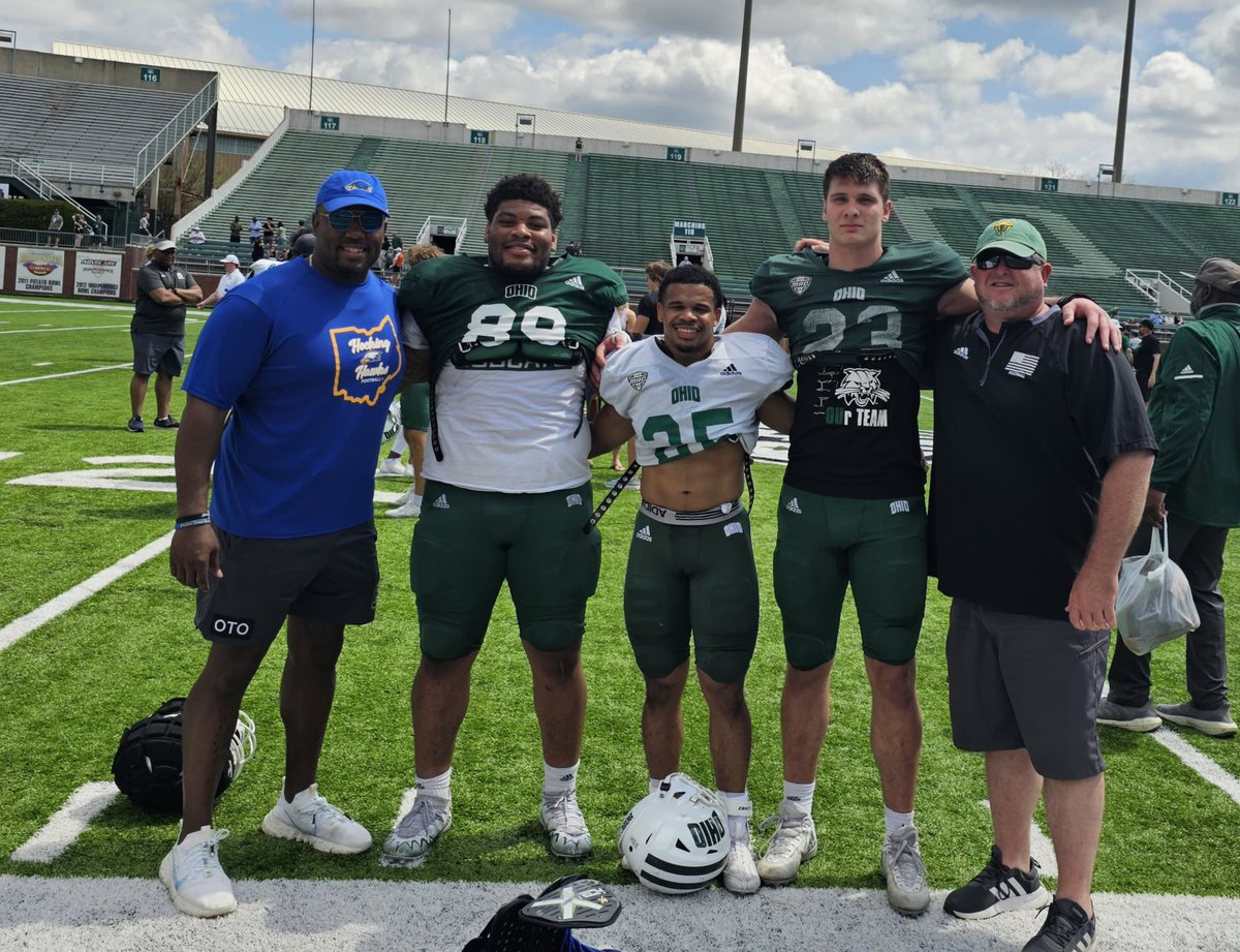 I had a very proud moment yesterday as I had the chance to watch 3 former <a href="/HockingFootball/">HC Hawks</a> Hawks participate in <a href="/OhioFootball/">Ohio Football</a> Spring Game right down the street. <a href="/ryanlogan45/">Ryan Logan</a> <a href="/Khuncho___/">KJ “Speedy” Howard</a>  <a href="/kfarrier85/">Kalos Farrier</a>. All 3 put in the work and owned the opportunities. #OTO