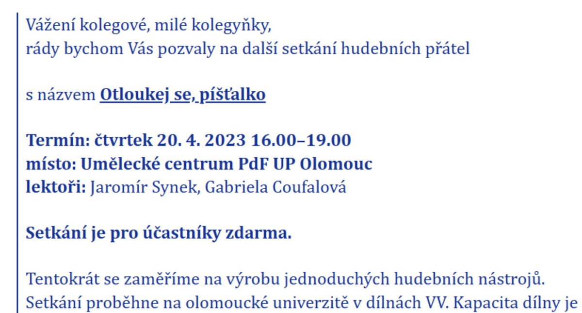JarkaSira's tweet photo. Kolegové hudebníci ještě máme nějakà  volná místa v kurzíku o výrobě nástrojů. Chce se někdo přidat? Rádi vás uvidíme, jen mi o svém zájmu dejte vědět. #hudebka, #iPadmoravka, https://t.co/55Z1w2ZVCO