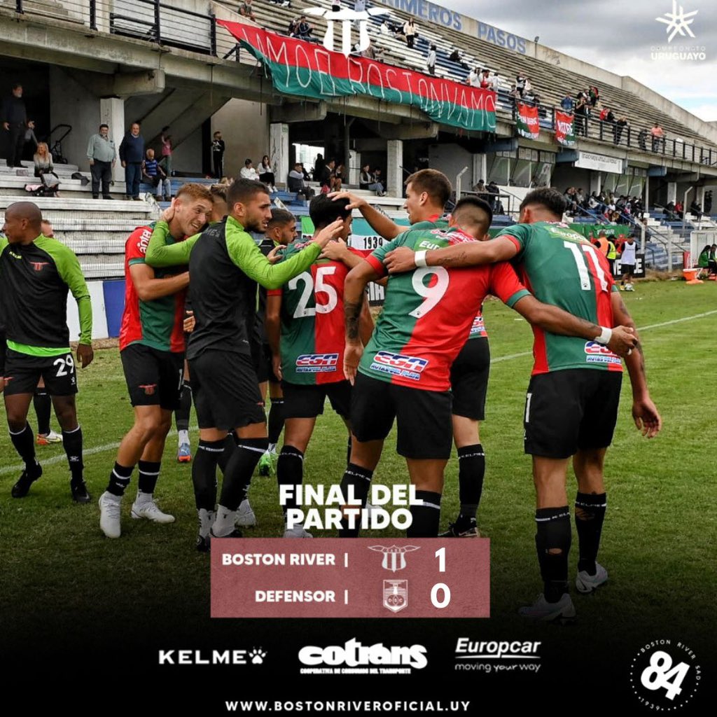 🏟️ GANO EL BOSTON LOCOOOOOOO🤩🤩🤩

 ¡Final del partido en Las Piedras! 💚❤️

<a href="/bostonriver/">BOSTON RIVER</a> 1️⃣-0️⃣ <a href="/DefensorSp/">Defensor Sporting</a> 
⚽️ Facundo Muñoa

#VamoselBoston 💚❤️