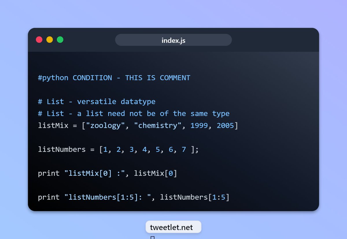 AltafKhokhar8's tweet image. #pythonprogramming #python #learnpython #pythontutorial #100daysofcodepython #100daysofcodechallenge #SoftwareDeveloper
Python | Lists