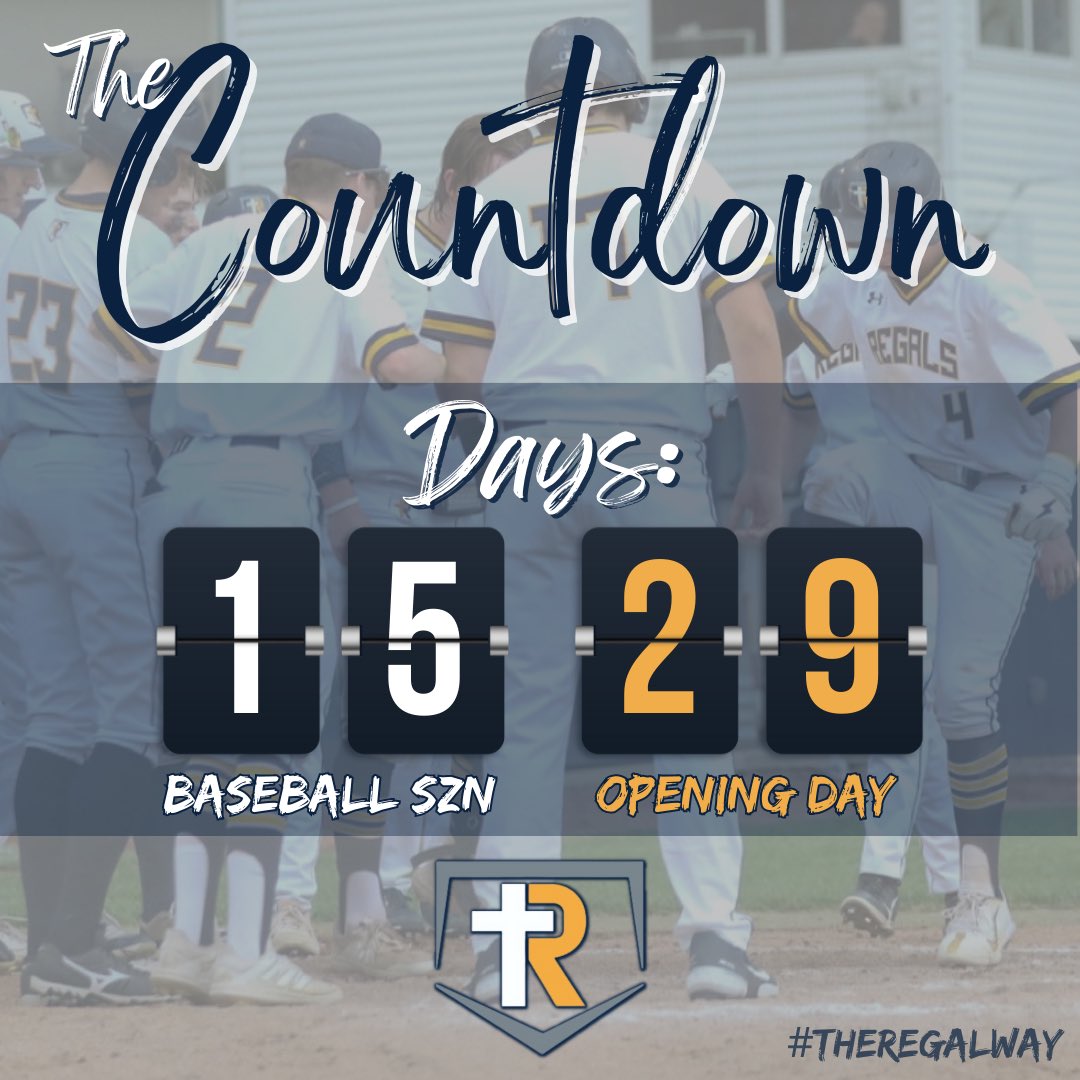 ReginaBaseball's tweet image. Only 15 days until the season is finally here! Who else is ready for some baseball?⚾️🧃#AlmostTime #IAHSBB #TheRegalWay #WeLoveBaseball