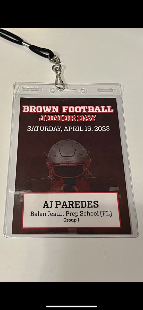 AJParedes5's tweet photo. Had a great time at Junior Day at @BrownU_Football and watching spring practice, thanks for the invite @CoachW_Edwards look forward to being back on campus for camp.@MattODonnell27 @CoachMMac1 @BrownHCPerry https://t.co/UbHiqdlKZd