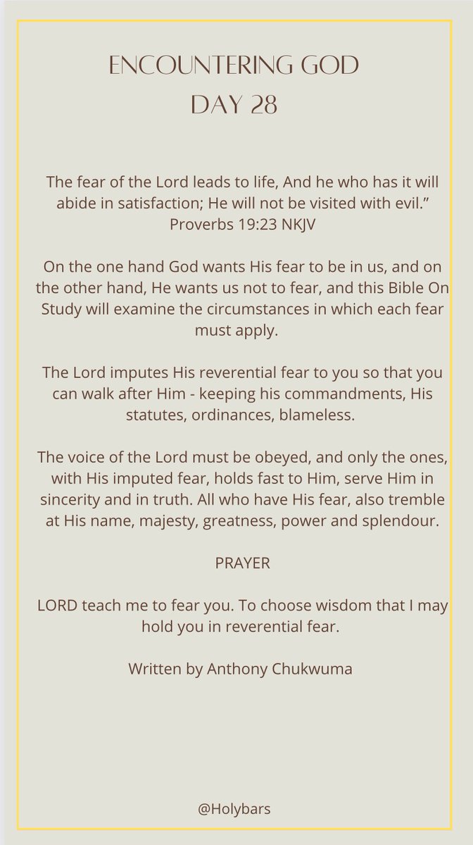 olumid3's tweet photo. Day 28. Encountering GOD https://t.co/sYNPVWrXAs