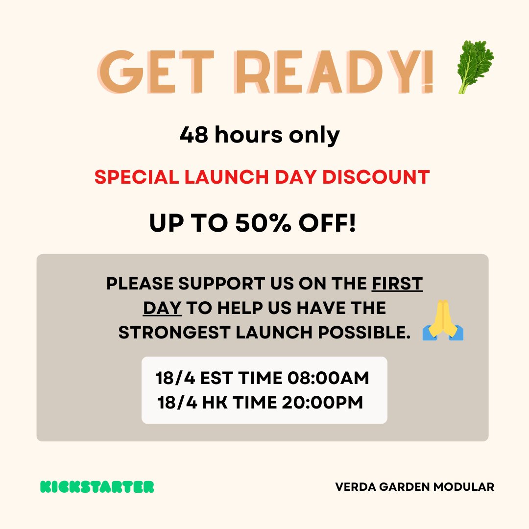 Get ready to bring your indoor garden dreams to life! 🌱 Tomorrow is the big day - we're launching our Verda Garden Modular Kickstarter #Kickstarter 
With our modular system, you can create an indoor garden that fits your style and grow fresh, delicious food anywhere. #gardening