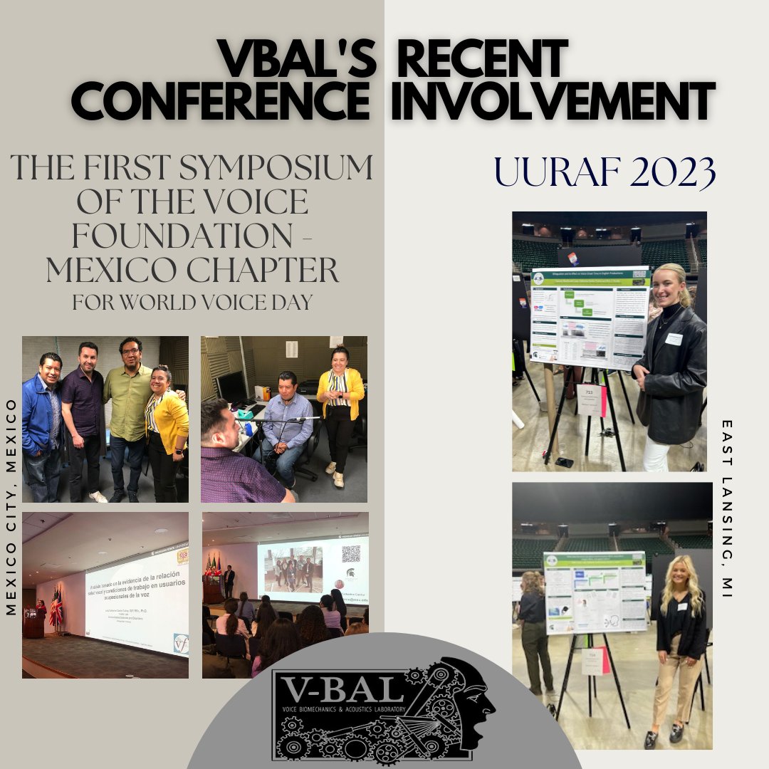hunter_vbal's tweet photo. VBAL has been busy at conferences this weekend! While Undergraduates were presenting at UURAF in East Lansing, MI, Dr. Lady was presenting at the First Symposium of the Voice Foundation - Mexico Chapter in Mexico City, Mexico! #vbal #msu #voice #speech #conference #worldvoiceday https://t.co/nRe8rnEEJu