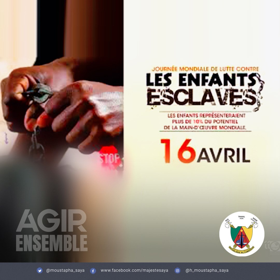 moustapha_saya's tweet photo. 16 Avril 2023 - Journée Mondiale contre l’Esclavage des Enfants
<<La seule chose qu'un enfant devrait faire travailler c'est son imagination...>>
#Esclavage
#Enfants
#JMEE
#AgirEnsemble
Honorable Majesté, El Hadj Moustapha SAYA https://t.co/kwlafpzylL