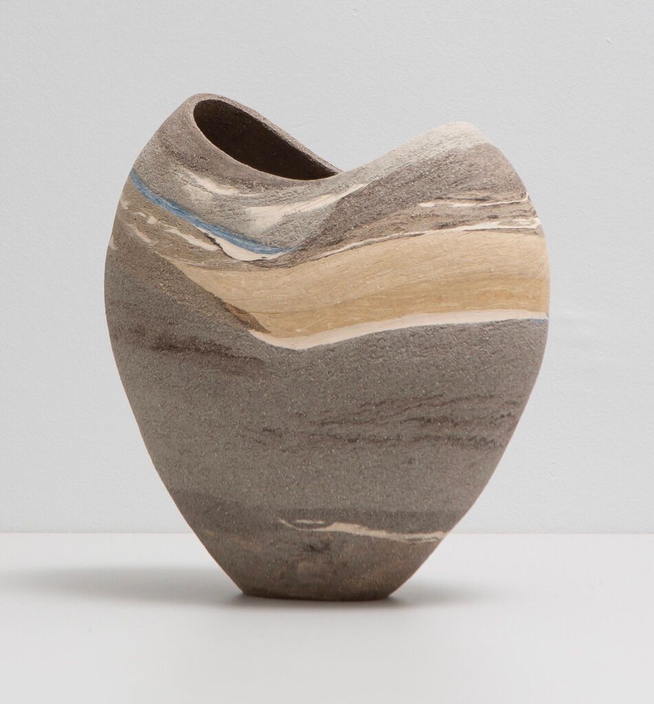 Handbuilt sculptural ceramics. Judith Glover often incorporates different strata into her work for a painterly quality, and to give different tones and textures. Judith will be showing at venue 41 during our open weekends in April
