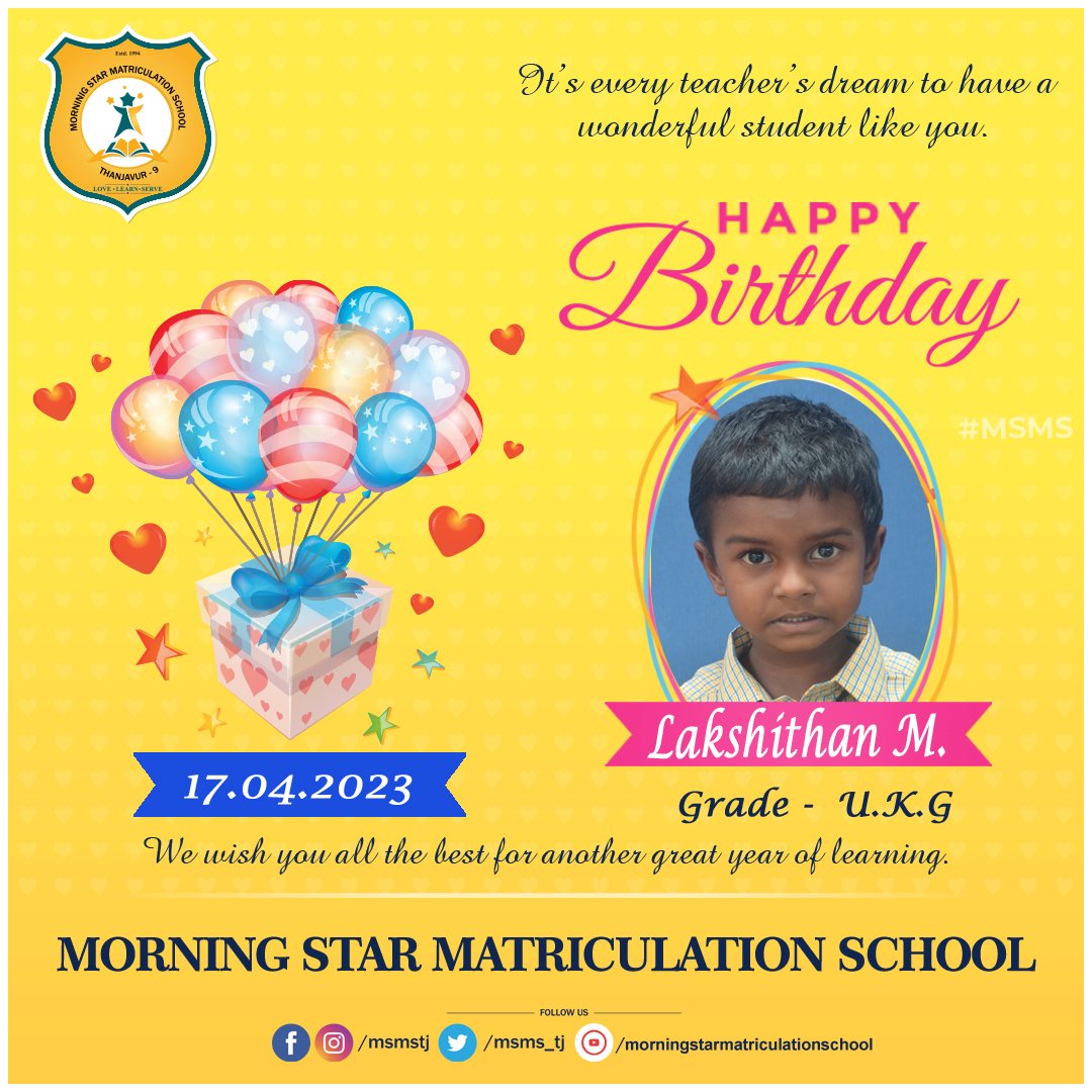 MSMS_TJ's tweet photo. How blessed we are to have you in our lives. So we now send a blessing of love and happiness to you. Have a Happy Birthday.
Call/ WhatsApp: 7708005062
To know more visit: https://t.co/dP7ZXUDWQW https://t.co/42y25fIUcL