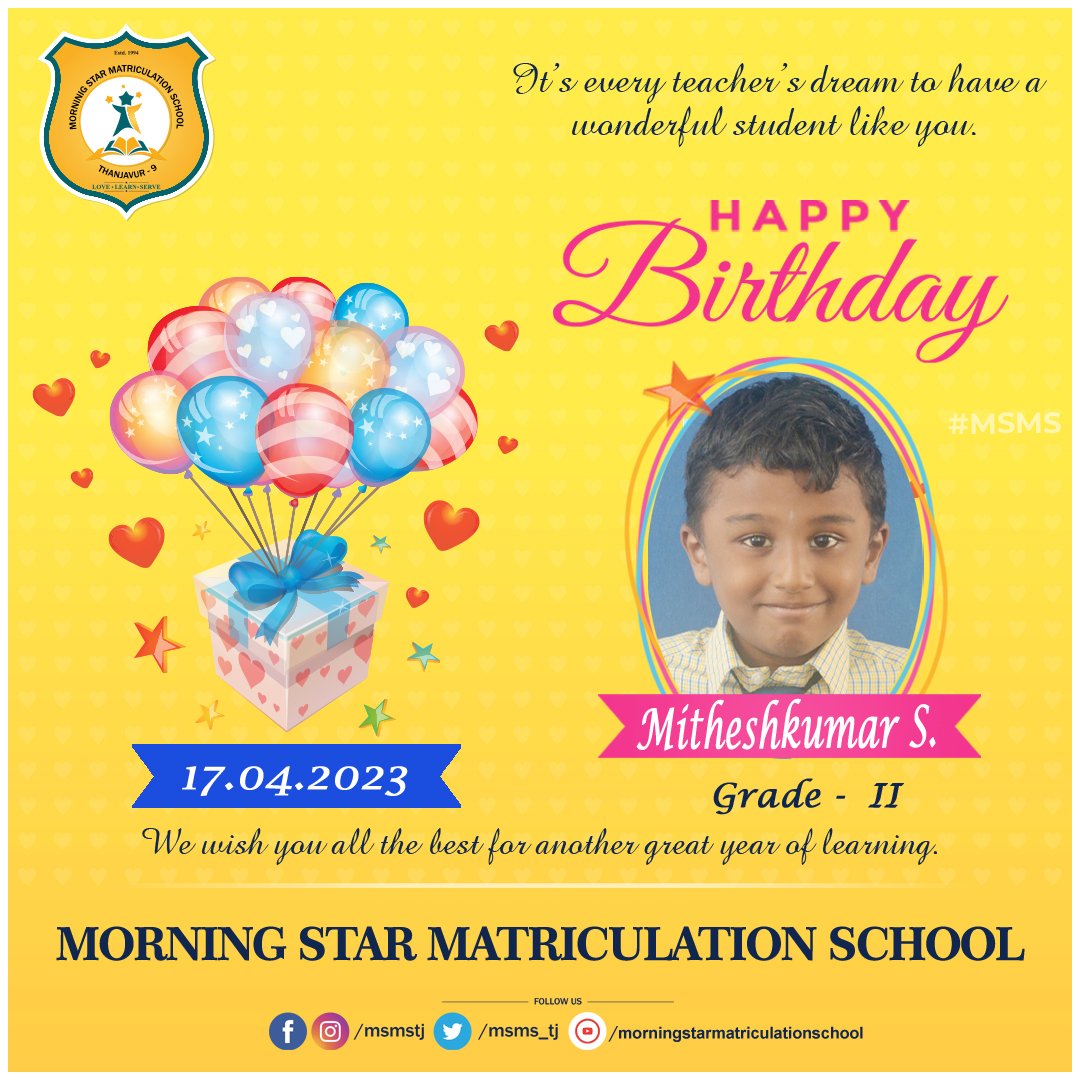 MSMS_TJ's tweet photo. How blessed we are to have you in our lives. So we now send a blessing of love and happiness to you. Have a Happy Birthday.
Call/ WhatsApp: 7708005062
To know more visit: https://t.co/dP7ZXUDWQW https://t.co/42y25fIUcL