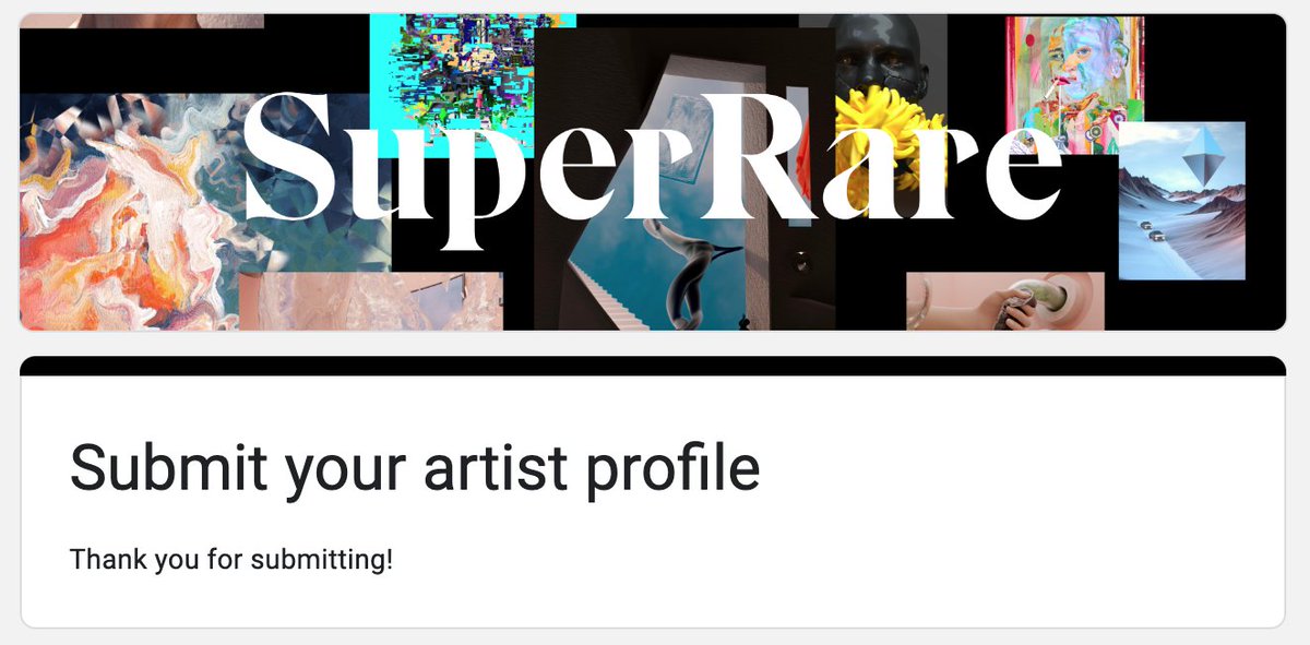 Just applied for @SuperRare! 🔥

I'm SuperExcited to see how this pans out, wish me luck 🤞