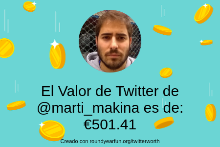 Mi valor en Twitter es de: €501.41

Encuentra el tuyo(a) con funroundy.click/twitterworth?l…

⠀