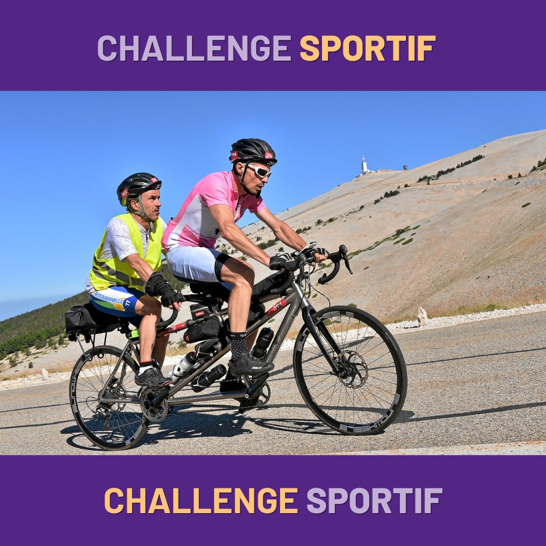 𝗖𝗛𝗔𝗟𝗟𝗘𝗡𝗚𝗘 𝗦𝗣𝗢𝗥𝗧𝗜𝗙
Philippe prendra le départ de la <a href="/BikingMan_Ultra/">BikingMan_Ultra</a> Corsica, le 27 mai en soutien à l’association.
Une course ultra cyclisme en autonomie en Tandem, chargée en émotion car il va le faire avec son ami Tony, non voyant.💜
👉 bit.ly/40hA0SO