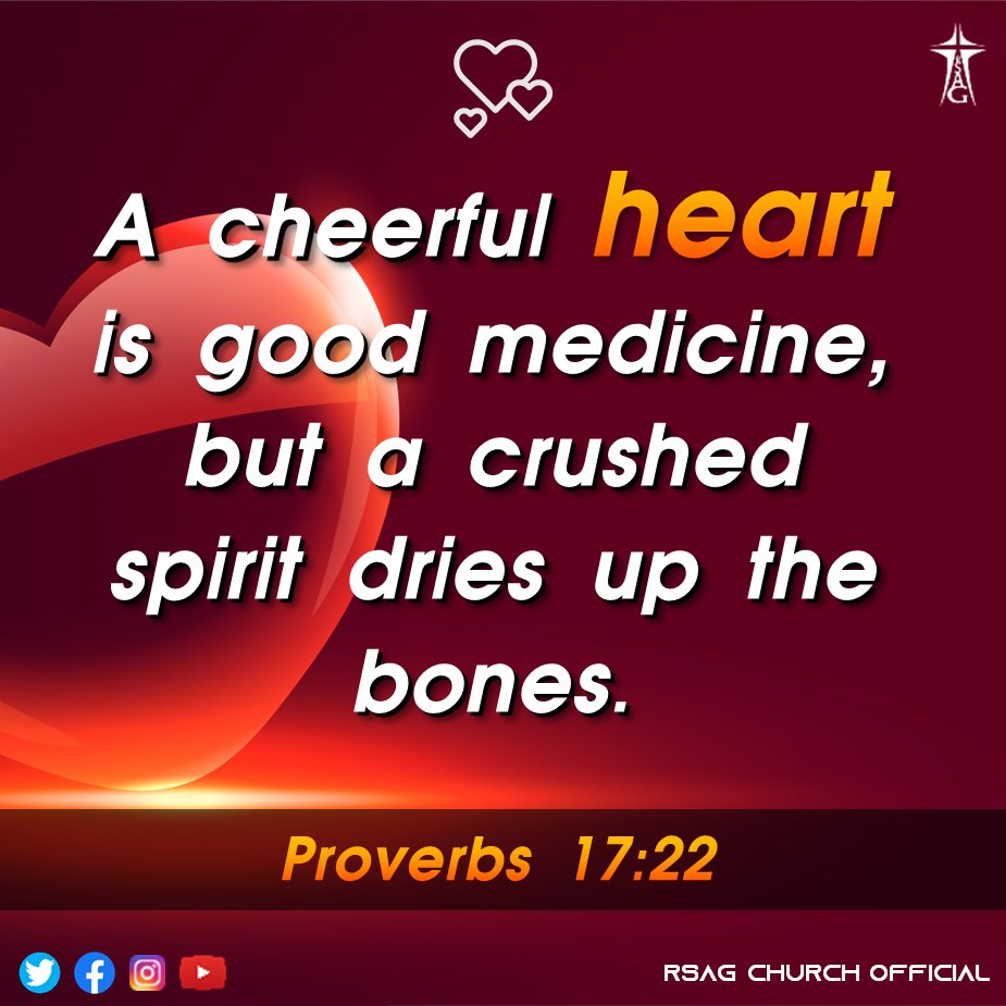 rsagchurch's tweet image. நீதிமொழிகள்17:22
#proverbs1722 #proverbs #cheerfulheart #bible #dailyverse #dailymanna #dailybread #promiseword  #bibleverse
 #dailypromiseword #promiseverse #April2023 #MakeJesusKnown  #makehimfamous #jesuschrist  Rev.C #RufusCliffVictor Rev.V #CharlesAaron #rsagchurch