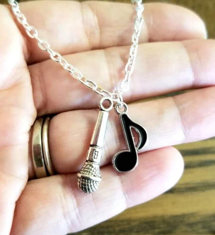 Angela Peters on Twitter "Eighth Note Necklace Music Note Microphone Necklace jewelry 