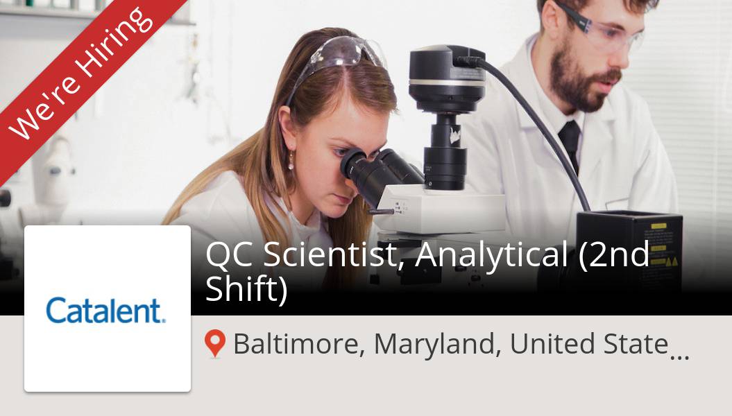 MarcSharp13's tweet image. Apply now to work for #Catalent as QC #Scientist, Analytical (2nd #Shift) in #Baltimore! #job workfor.us/catalent/h6uh80