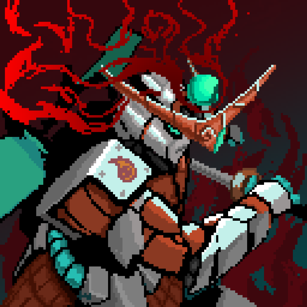 CHICKENNY_'s tweet photo. "The Underworld Samurai" 

Been busy asf in web2 &amp; web3 work but I finally finished my entry for @HotHeadsNFT 's #HHArtContest https://t.co/8zgBo6fRtW
