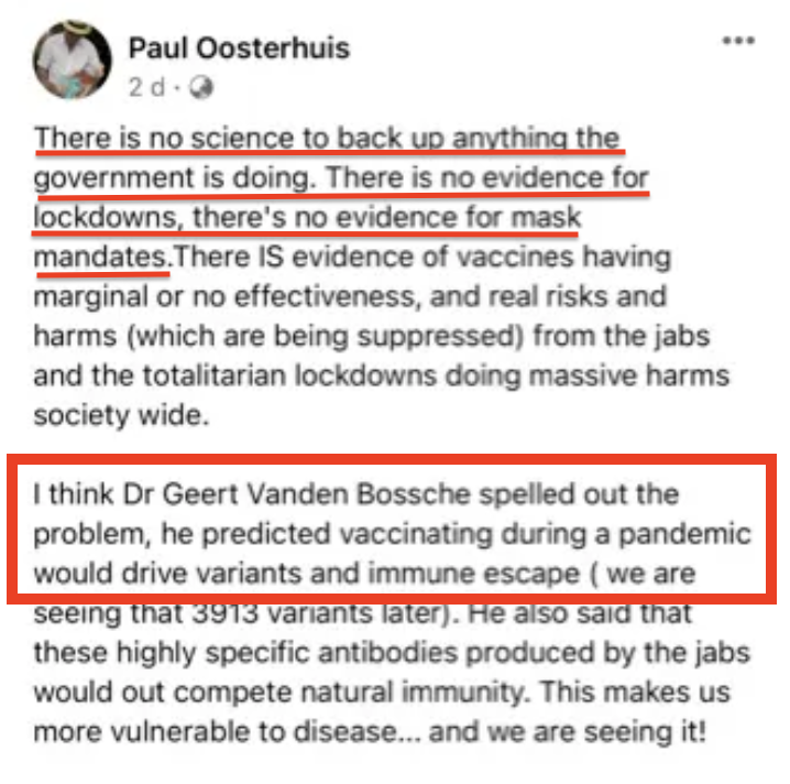 dragonfishy's tweet photo. One of the 10 social media posts said to trigger my medical licence suspension hearing in Sept 2021.

The message was clear: 

Physicians may not discuss Dr Geert Vanden Bossche's concerns.

@DrAseemMalhotra @P_McCulloughMD @RWMaloneMD @jordanbpeterson @AnnadeBuisseret @Fynnderella1 @joerogan @chrismartenson @Jikkyleaks @DrJackieStone @JesslovesMJK @drpaulmarik1 @AMPS_RedUnion @Drs4CovidEthics @Covid19Critical @thecoastguy 

See Rob Rennebohm, MD writing on GVB’s theories below 👇

https://t.co/PIIXUtJ4oF