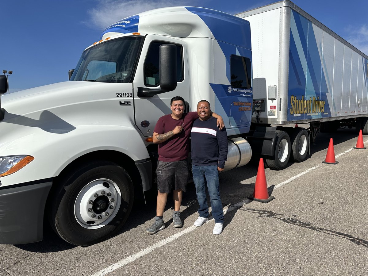 PCCTruckDriver's tweet image. Congrats to Sergio C. for passing his Class A #CDL today, too! He's seeking a local job. His fam celebrated (with a cake! 😀) when we returned. Dad is a grad/driver, too!  Love to see the fam support. Way to go, Sergio, and thx for choosing us. #PimaCCWorkforce #studentsuccess