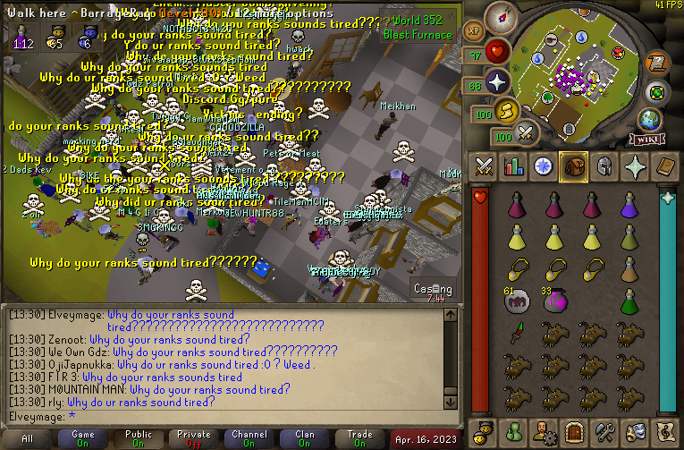 rs_zenith's tweet photo. THEY ONLY LASTED 3 FIGHTS..   

BLOWPIPE BEING THE ONLY CLAN THAT CAME NEAR THE 65 ZENITH MEMBERS WHO SHOWED UP TODAY WERE PUT IN THE SPOTLIGHT..  

THEY WERE COMPLETELY WIPED OFF THE MAP OVER AND OVER AND OVER AGAIN... RESULTING IN THEM SPENDING 45 MINUTES OF THEIR TRIP AT EDGE. https://t.co/FKhehuRBwx
