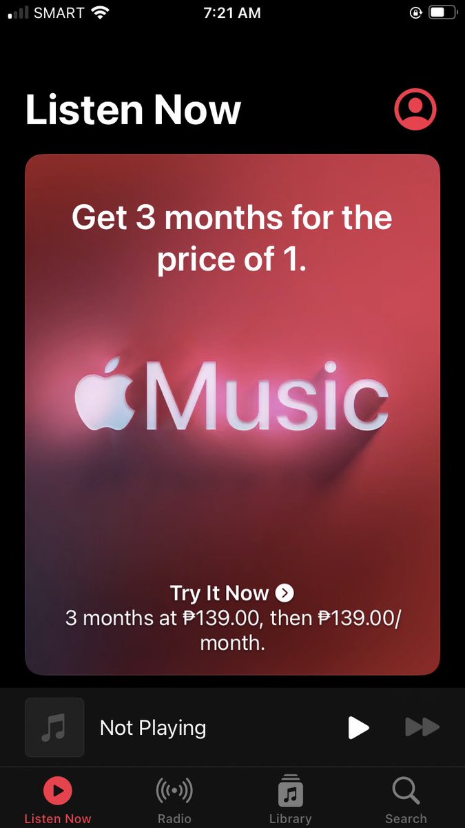 boredKimPanda's tweet photo. PH ARMYs, if you don’t have Apple Music yet, now is a good time to het one! Get 3 months for the price of 1!
#ApplePromo #BTS #BTSARMY https://t.co/BvPoGsFKo9