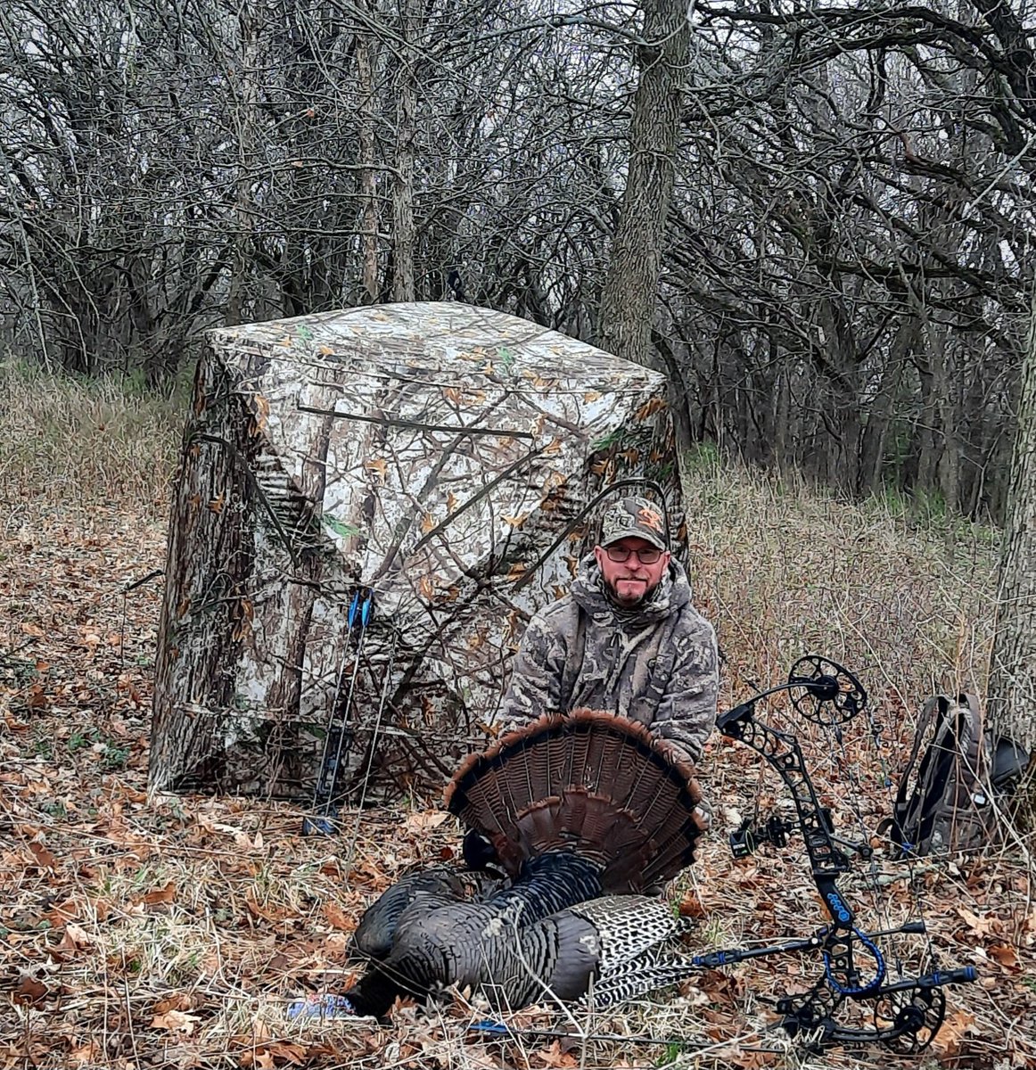 BeeFarm12's tweet photo. Cold, wind, rain, sleet, and snow. Turkey down! 
#codeofsilence camouflage works.

@Britt_Jill_ https://t.co/MdEqR9kyu2