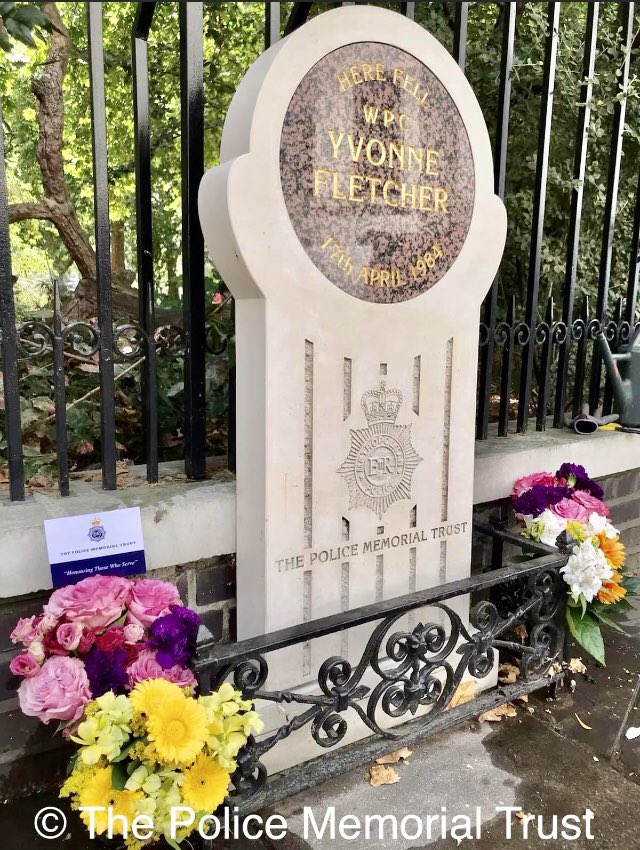 tpmt_org's tweet photo. Today we remember WPC Yvonne Fletcher who was murdered on this day in 1984 in St James’s Sq. London. Her death led to the founding of our charity and the @UK_NPM @metpoliceuk @MPFed #PoliceFamily #HonouringThoseWhoServe #PoliceMemorials @UK_NPM https://t.co/1Cua1gYH5i