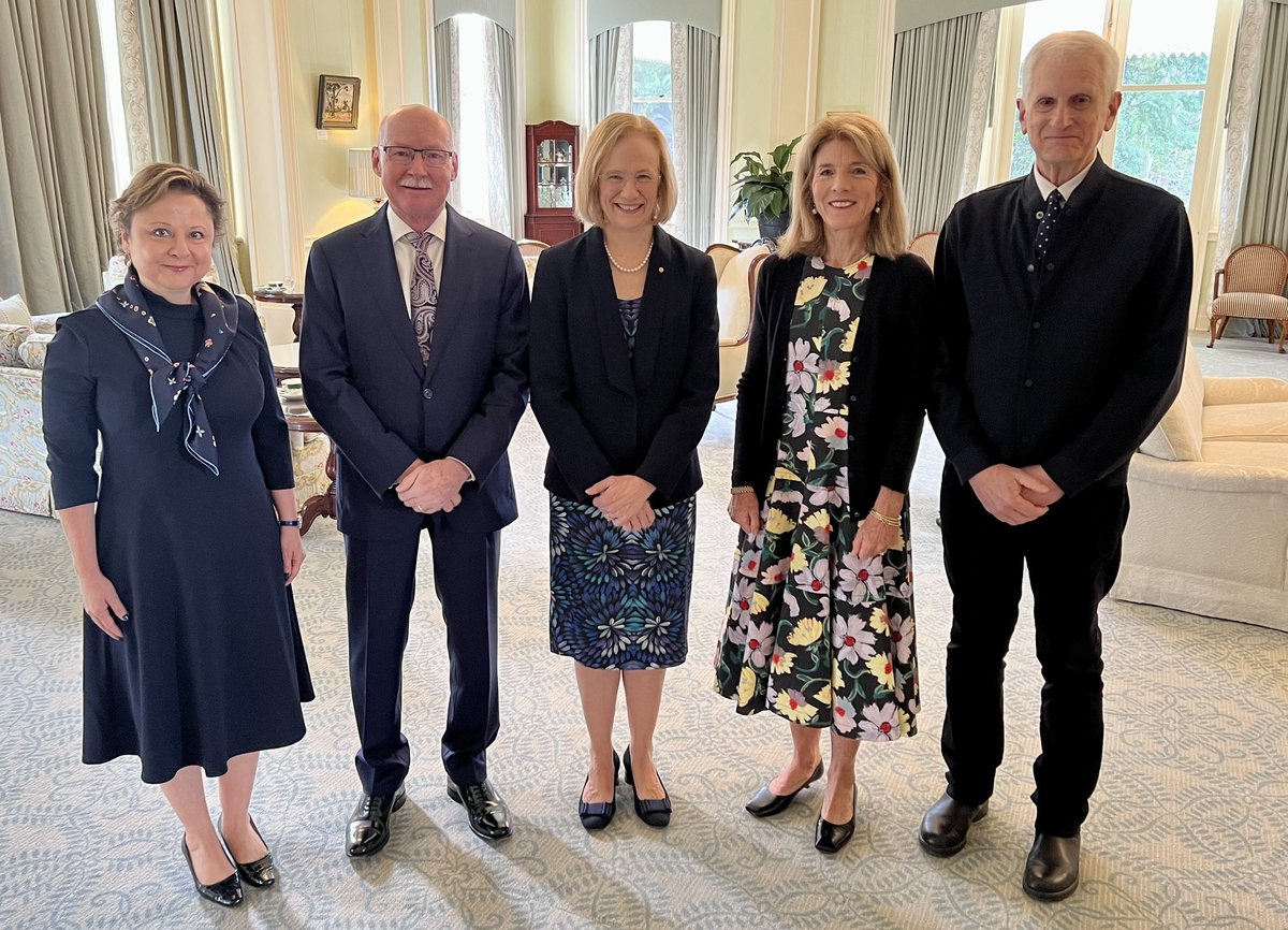 The Governor and Professor Nimmo received the call of Ambassador of the United States of America, Her Excellency Ms Caroline Kennedy, Dr Edwin Schlossberg and Consul-General for the United States of America, Ms Christine Elder. @USEmbAustralia #USwithAUS