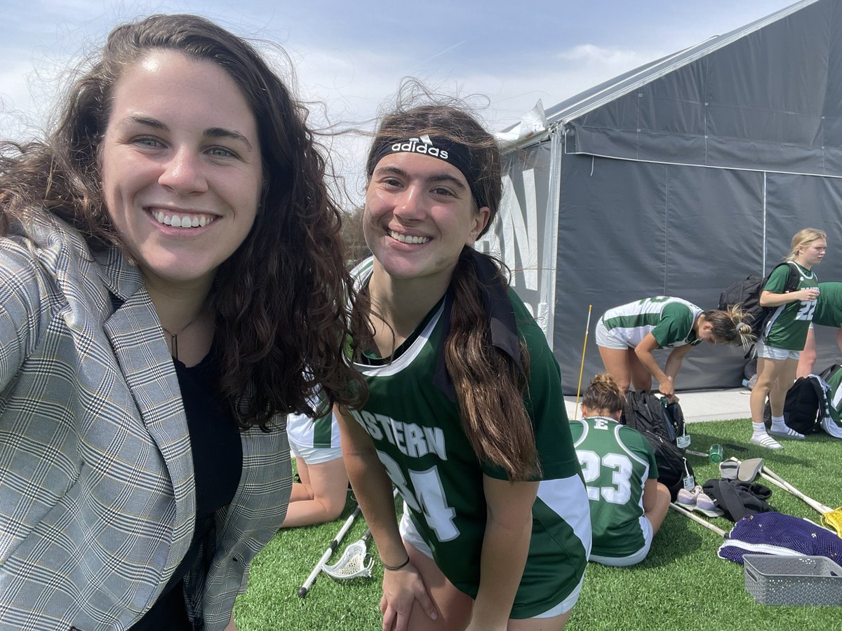 Great Saints and <a href="/bcfieldhockey1/">BCFH ⚜️</a> @bclacrosse__  alum AHuddleson  and GDitsky post lax practice <a href="/EMU_Lacrosse/">EMU Lacrosse</a>   Alli was a Field Hockey standout <a href="/BerksCatholic/">Berks Catholic</a> and @CMUFieldhockey