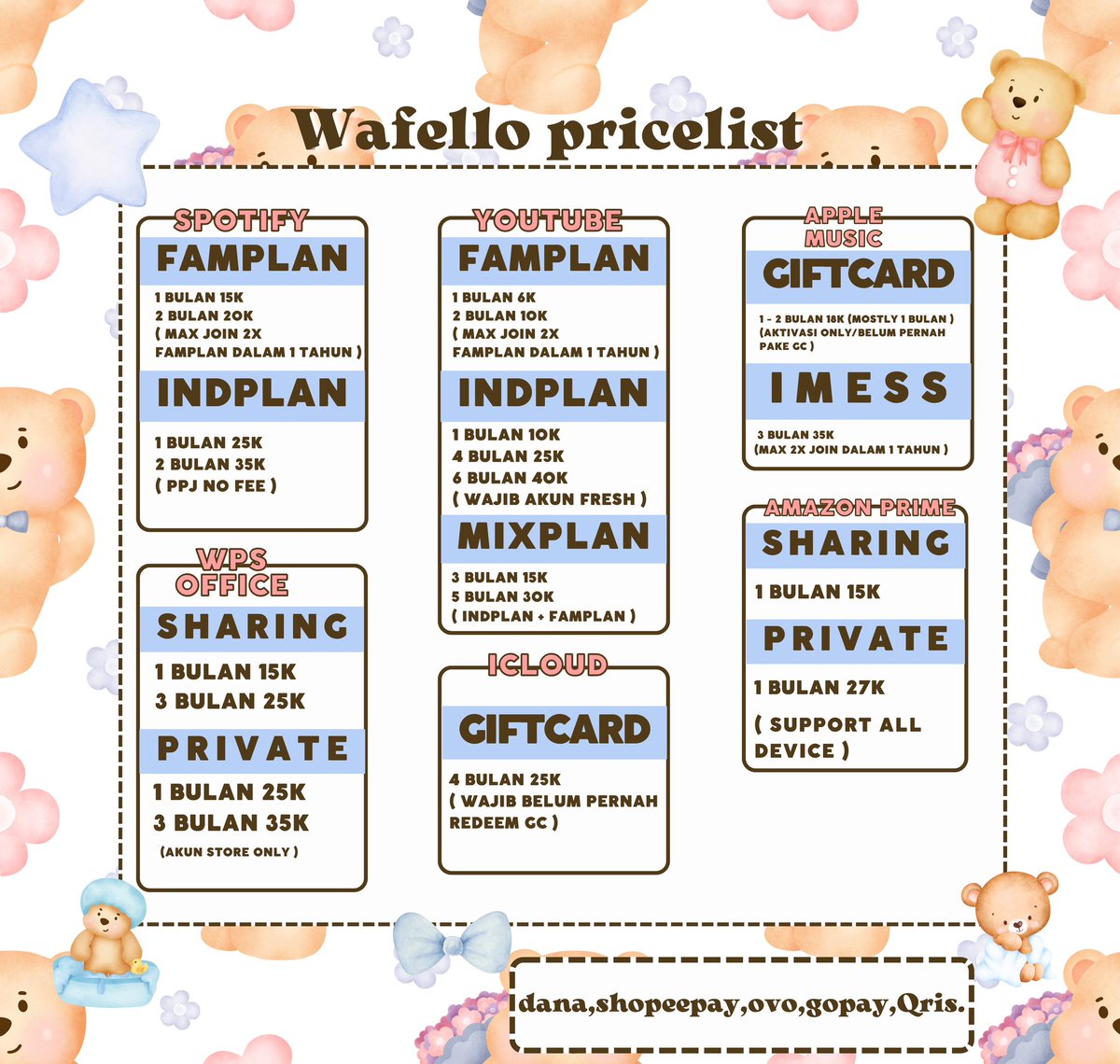 pagii warga twitterland 🫶🏼 aku jual app prem niy pastinya murce dan bergaransi 🙌
if u interested 💌 : bisa dm <a href="/fellosite/">Fello ! 🪷 ; close, wa only !</a> / wa tiny.cc/wafellopage 
payment : bisa all e wallet/qris ʚ🎀 😍

t. jual netflix yt viu iqiyi canva pro appmus wetv Hbo go icloud #zonajajan #zonauang