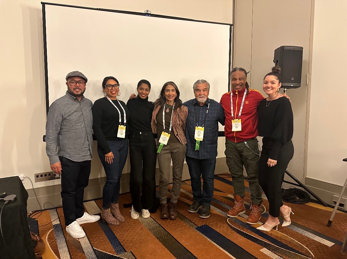 Last #AERA2023 session was next level! 

I was fighting back nervous tears before presenting, but i held it together yall 😭

Pictured: Patrick Camangian, Sylvia Mendoza, Dolores Delgado Bernal, Danny Solorzano, David Stovall, & Sharim Hannegan-Martinez 

The mf dream team !