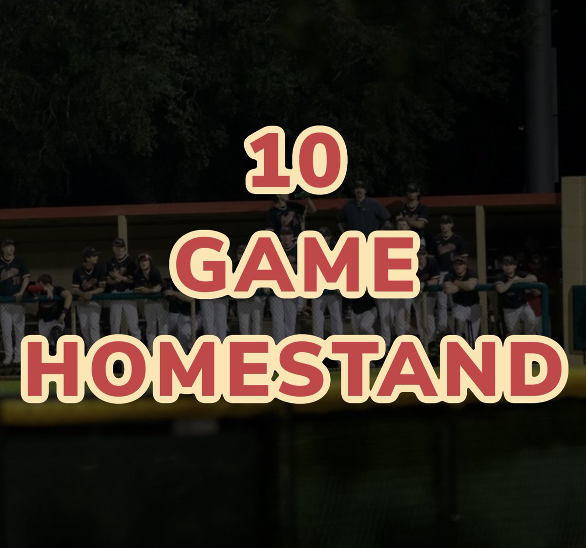 How about a better way to end off the season!?!?

Your Roos will finish out the season with a 🔟 game home stand at Baker Field! First game starts Tuesday at 6pm versus Southeastern Oklahoma. #rooball