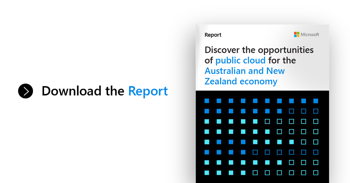 MicrosoftANZ's tweet photo. Greater revenues, better business outcomes, and more jobs—that’s all-in store for the ANZ region according to a new IDC whitepaper on public cloud adoption. Here’s the key points: https://t.co/NGRKclbt8Q https://t.co/ecOOSB3Ozi
