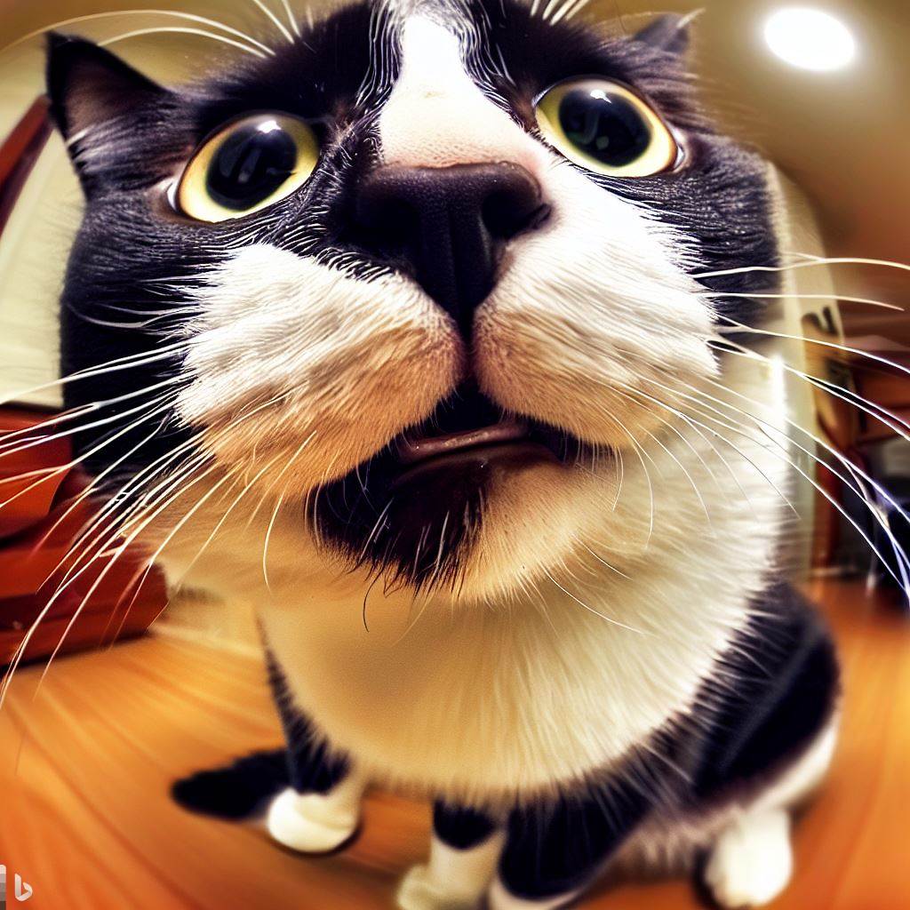 HouseOfCthulhu's tweet photo. "You Haz Pork Rindz?"

Stanley Holtsclaw
4/15/23
Bing Image Creator

This is a true story, my Black and White Tuxedo cat, "Handsome" absolutely LOVES pork rinds and will beg for them!

As inspired by @icreatelife - https://t.co/rMwGzKN1za

#tuxedocat #blackandwhitecat https://t.co/jUDIGd1e6Q