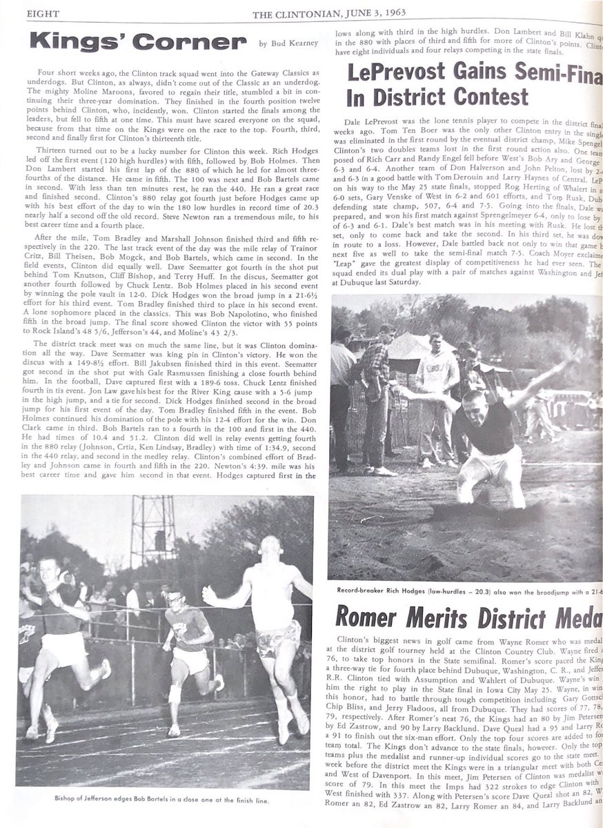The 2023 Gateway Classic will be held this Tuesday (4/18). In honor of the 102nd running of the meet, we’ll be sharing some clips from the Clintonian Newspaper. This one is from 1963.