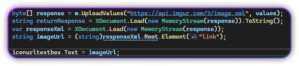 Designers_UX's tweet photo. Check out this code snippet from the Embed Tool model on Instagram! 
This code is from the Open Image button that uploads selected images to Imgur using their API and places the link in the Icon URL box.

APIs are important when creating specialized applications like this!

#APIs https://t.co/VXZ4hYix3c