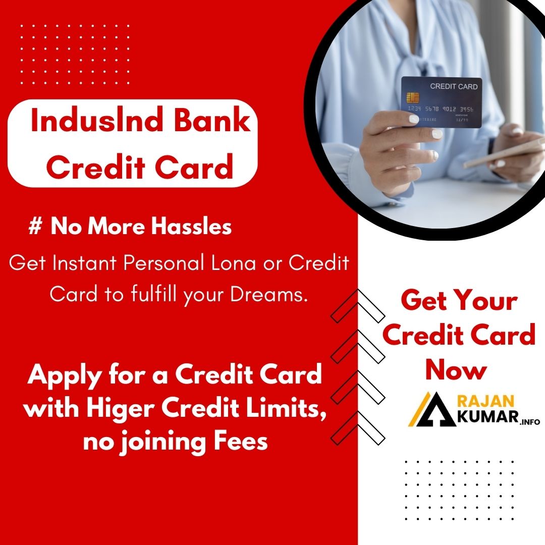 rajankumar_info's tweet image. Get Instant " Induslnd Bank Credit Card " with no Joining fees. 

Apple for a Credit Card with Higher Credit Limits. 

Apple Now in just 5 minutes Process Online. 

 Contact us by Comment 

#creditcardapplication
#induslndbankcreditcard #onlinecreditcard
#applycreditcard