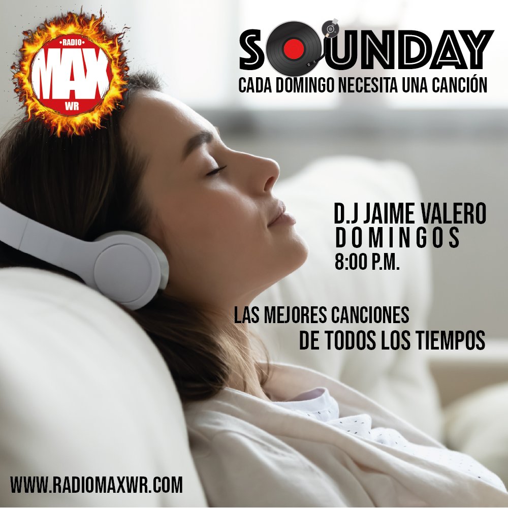 jvalerovergel's tweet photo. Hoy 8:00 p.m viajaremos en la máquina del tiempo a través de las mejores canciones de todas las décadas, los espero en #sounday , sólo en @RadioMAXWR1 https://t.co/Hr0RQf9X9Z