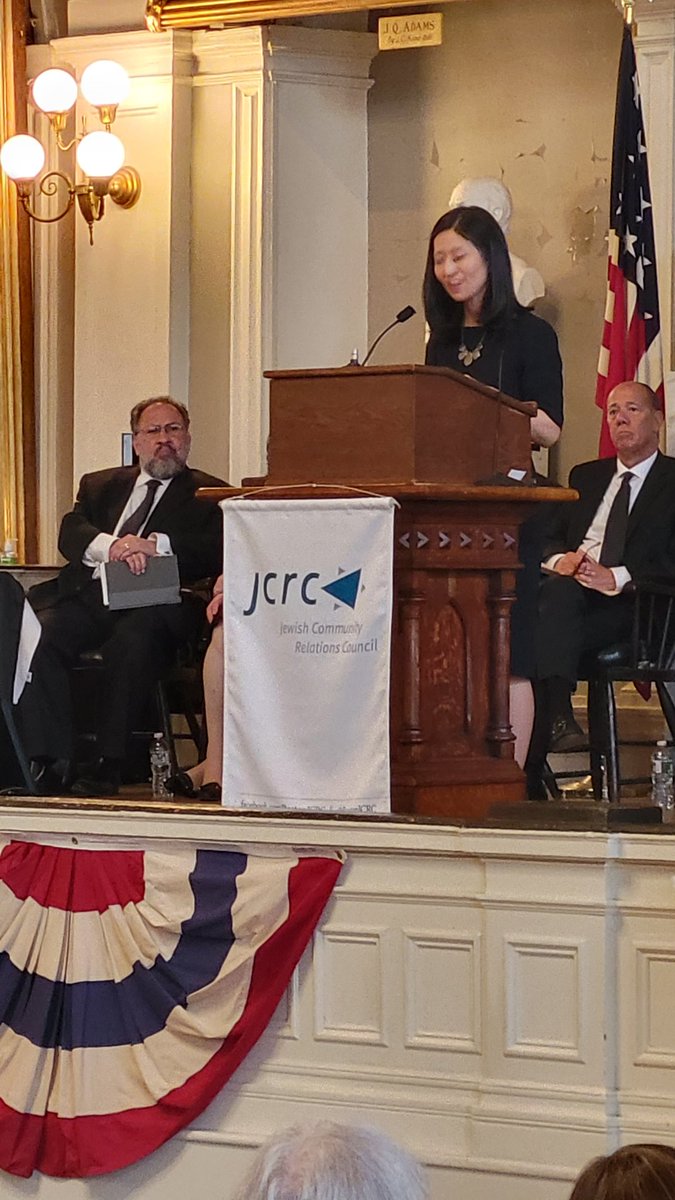 Honored to have <a href="/MayorWu/">MayorWu</a> at #YomHashoah ceremony organized by <a href="/BostonJCRC/">Boston JCRC 🟦</a>