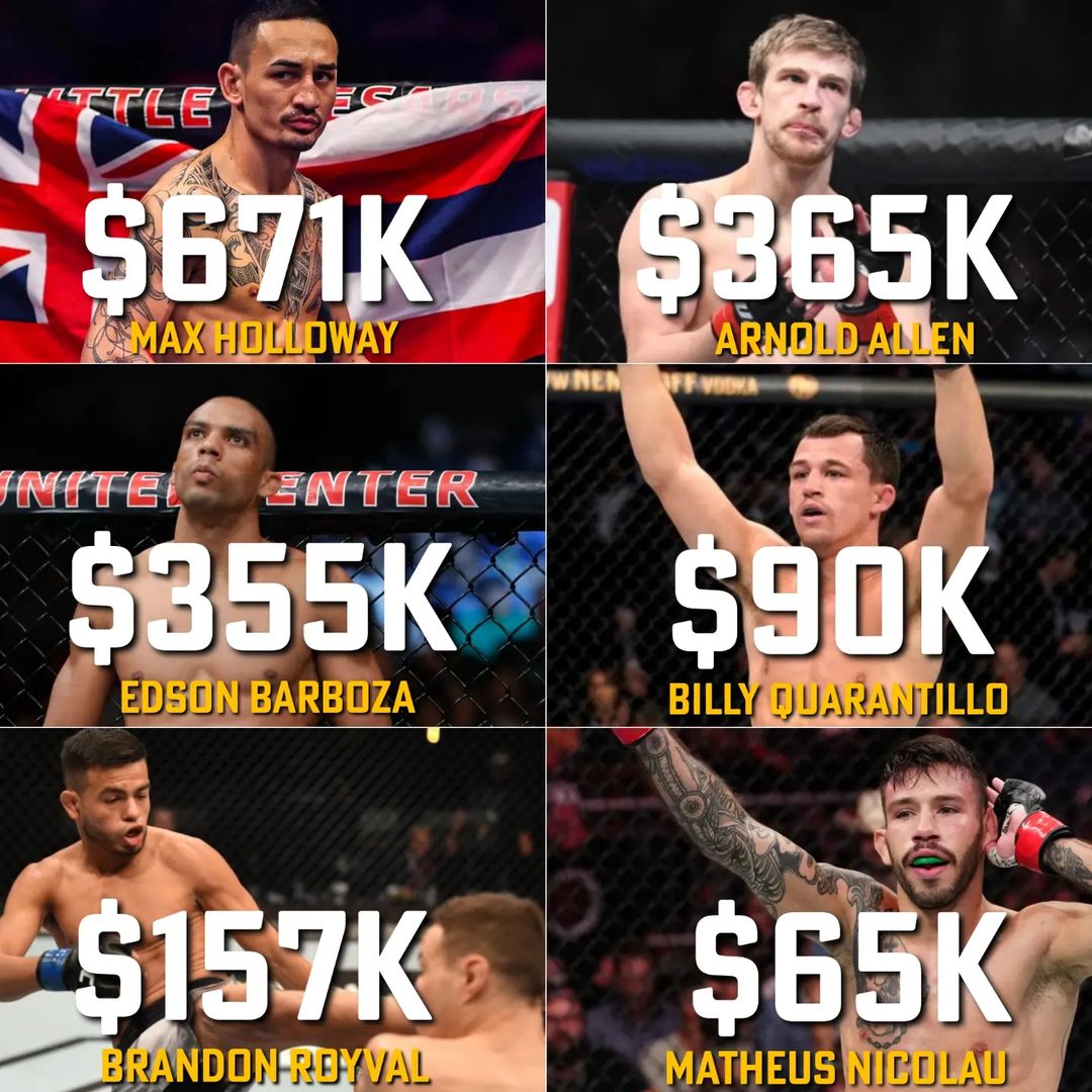 Dövüşçülerin #UFCKansasCity gecesinden tahmini kazançları: