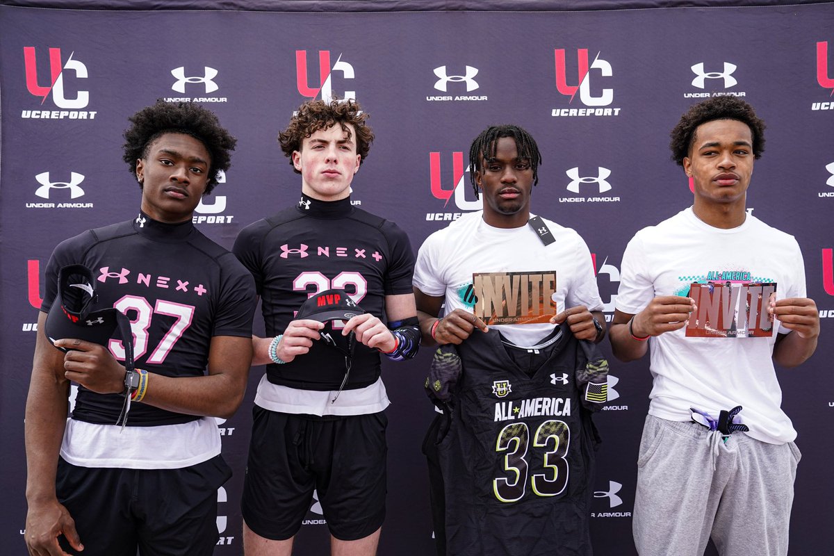 TheUCReport's tweet photo. Awards to close out camp 🫡

DB MVP: Charleston Coldon
DB MVP: Callen Bart
UA Game Invite: @jay_mac2481 
Future 50 Invite: @IsaiahMozee2 

Finished strong 👊 @CraigHaubert @TomLuginbill @DemetricDWarren https://t.co/Vo9SM5T2MA