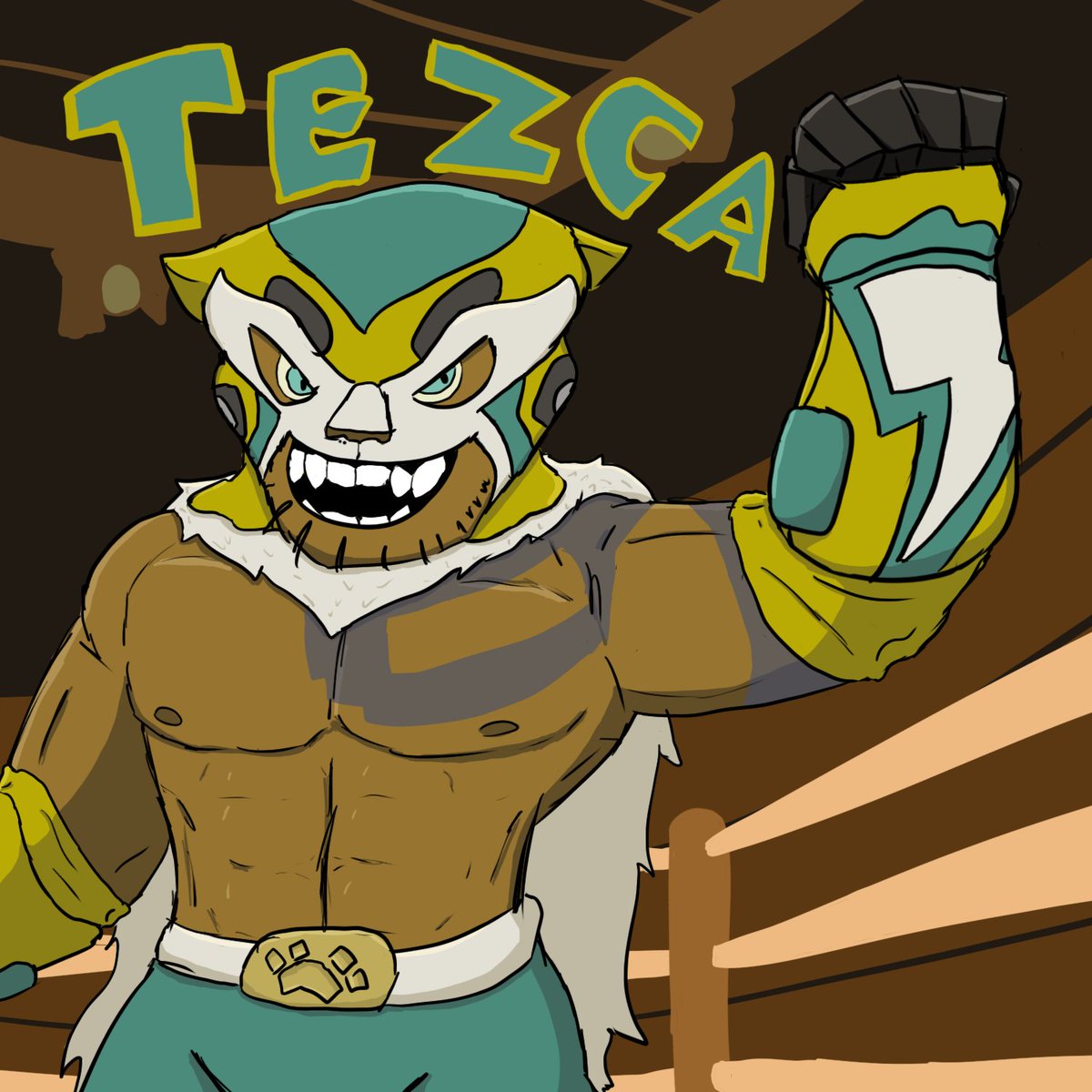 3JustJayy3's tweet photo. Everyone's favorite Mexican brawler, Tezca!!!

#Brawlhalla #BrawlhallaArt #Tezca https://t.co/6PQeC9KME7
