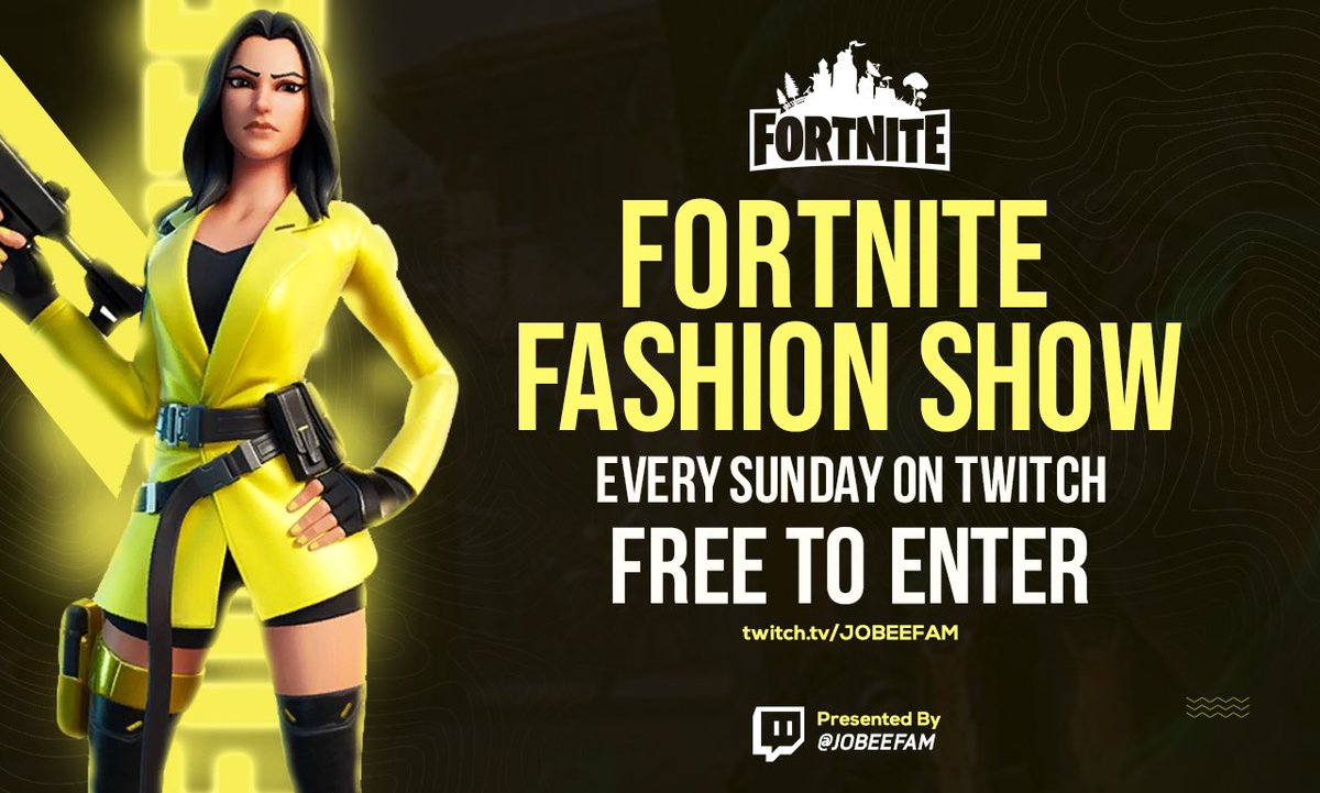 JOBEEFAM's tweet photo. ITS FINALLY SUNDAY!🤩

- #Fortnite Fashion Show 
- #VBUCKS giveaway 

327/365 of streaming in a row! https://t.co/qxR23dmuoi https://t.co/mExfOxguJv