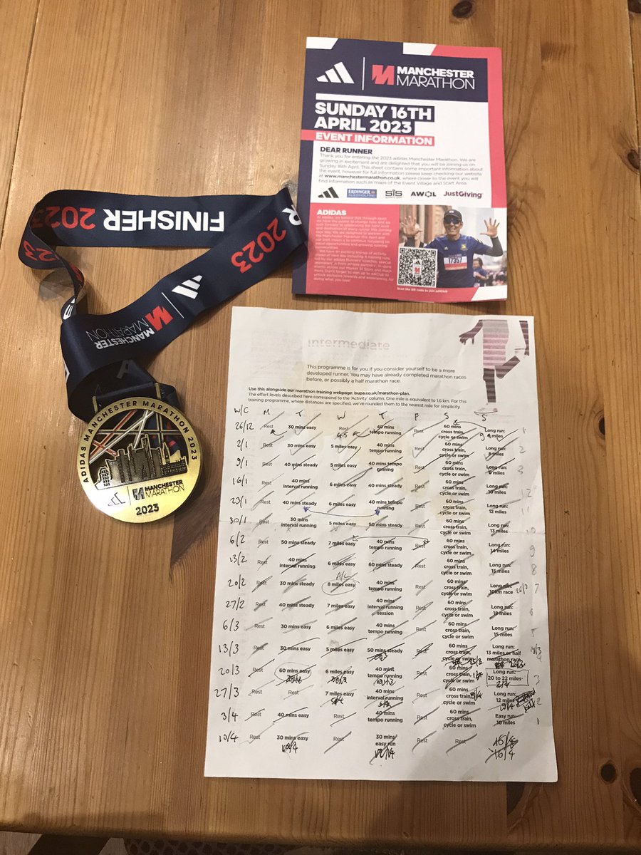 In my 50th year, I ticked off a goal today by completing my first marathon. Thank you <a href="/Marathon_Mcr/">Manchester Marathon</a> for a great experience, apart from the last 6 miles strava.app.link/1Tg8qk6j3yb