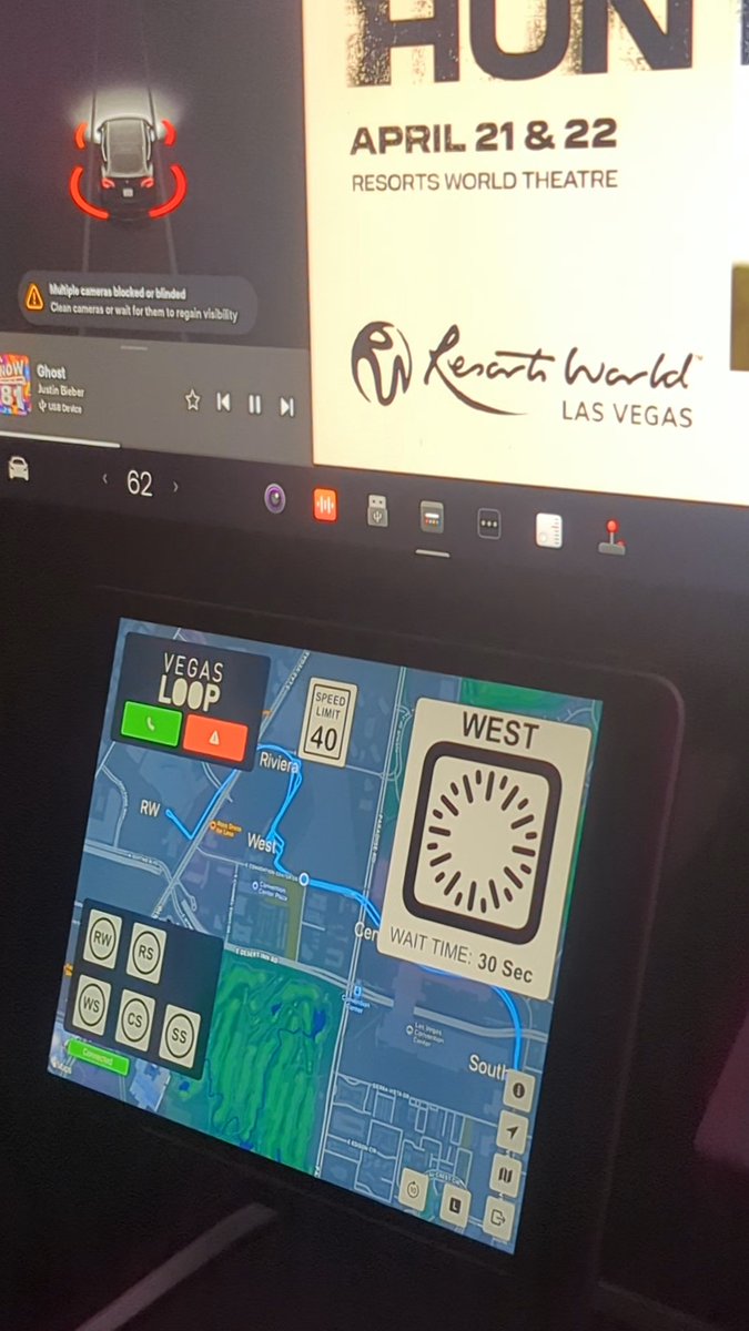 KotanuCheetah's tweet photo. #Vegas Tesla tunnel feels kinda sketch ngl, ride was uneventful but a steering assist warning down there seems iffy https://t.co/AnMoqcraws