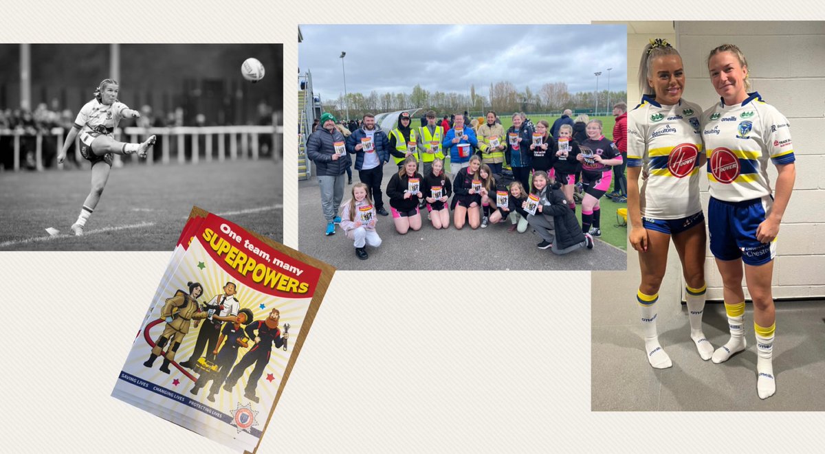 WarrFS's tweet photo. A very proud Red Watch watched Firefighter Davis play for Warrington Wolves today whilst we were taking part in a positive action event. Well done Michelle and the rest of the girls 🐺 👩🏼‍🚒 👨🏼‍🚒 https://t.co/j1qsOvyATK