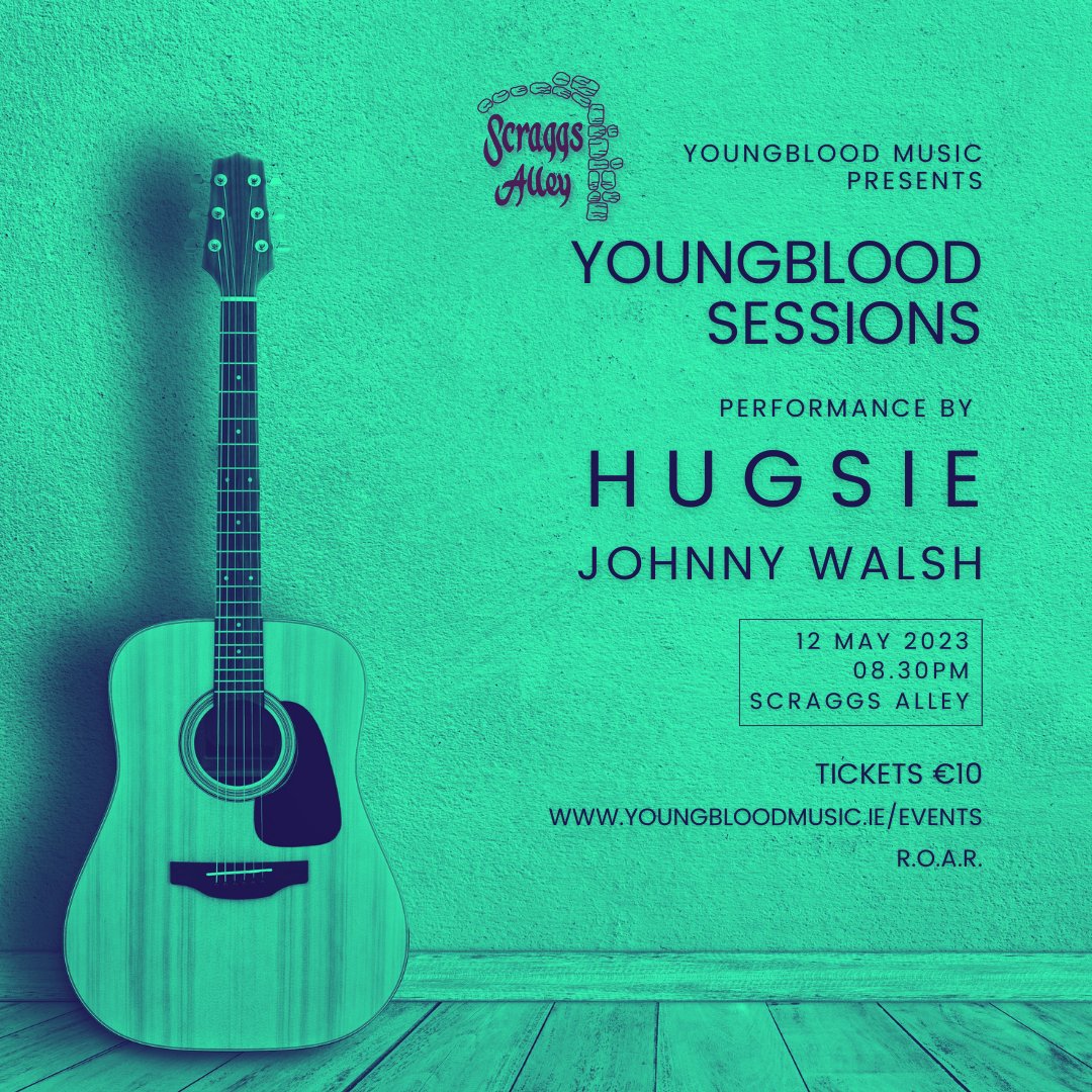 Youngblood Sessions 3 on 12th May with Hugsie and Johnny Walsh
📍 @scraggsalley
🗓️ 14th April
⏱️ 8.30pm

Tickets - youngbloodmusic.ie/events 

#localmusic #localmusicians #supportlocal #supportlocalmusic #supportlocalartists #livemusic #musician #songwriter #originalmusic #carlow