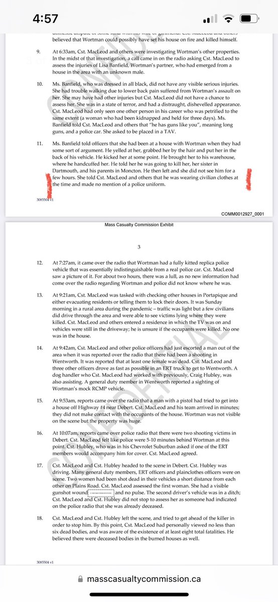 nikkil79's tweet photo. #MCC #Banfield , SIRT Statement of Ben McLeod, he retrieved Banfield at Leon Joudrey’s, what does this comment mean that she made to McLeod? “ He then left and she did not see him for a few hours”
McLeod is the other officer at #bigstop
https://t.co/gfrvC8i9RI https://t.co/H3XKYHAUMP