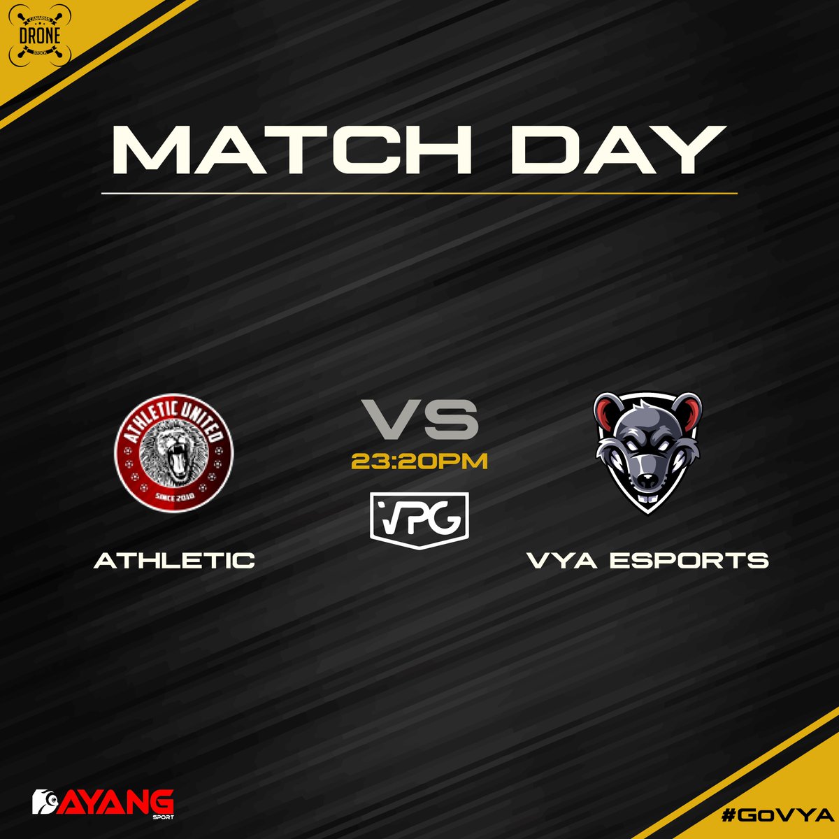 GamingVya's tweet photo. ⚽️MACH DAY de #PC ‼
🏆 | @VPG_Spain
⏰ | 23:20h
🆚 | #athleticunited
#GoVYA 💛
#FIFA23
@stockdrones @DayangSport https://t.co/w7odD8TINO