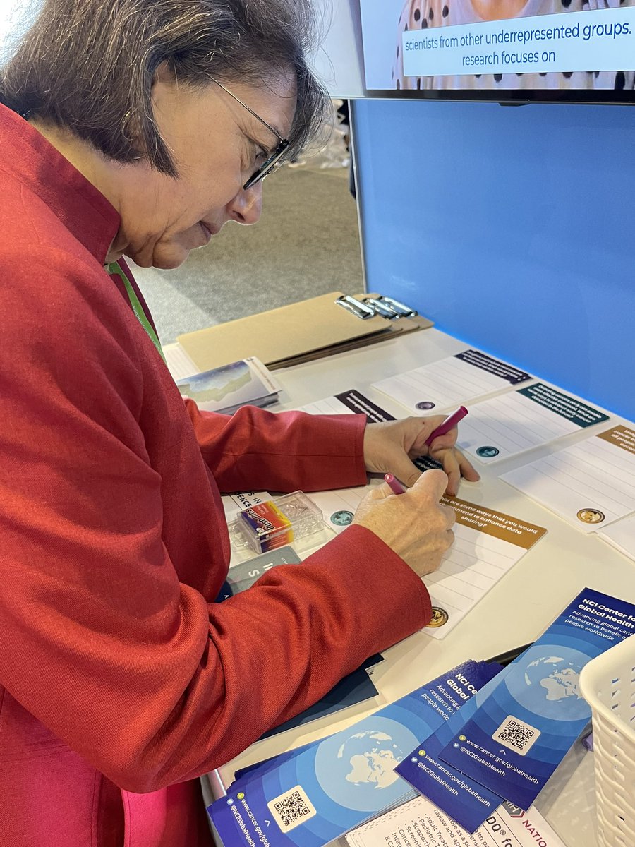 theNCI's tweet photo. The #NationalCancerPlan has eight goals that align with the #CancerMoonshot. Watch @NCIDirector as she explains our #AACR23 booth activity where you can participate and share your thoughts about how — together — we can end cancer as we know it. Come visit us #809. #Every1HasARole https://t.co/3jC2rVqkN5