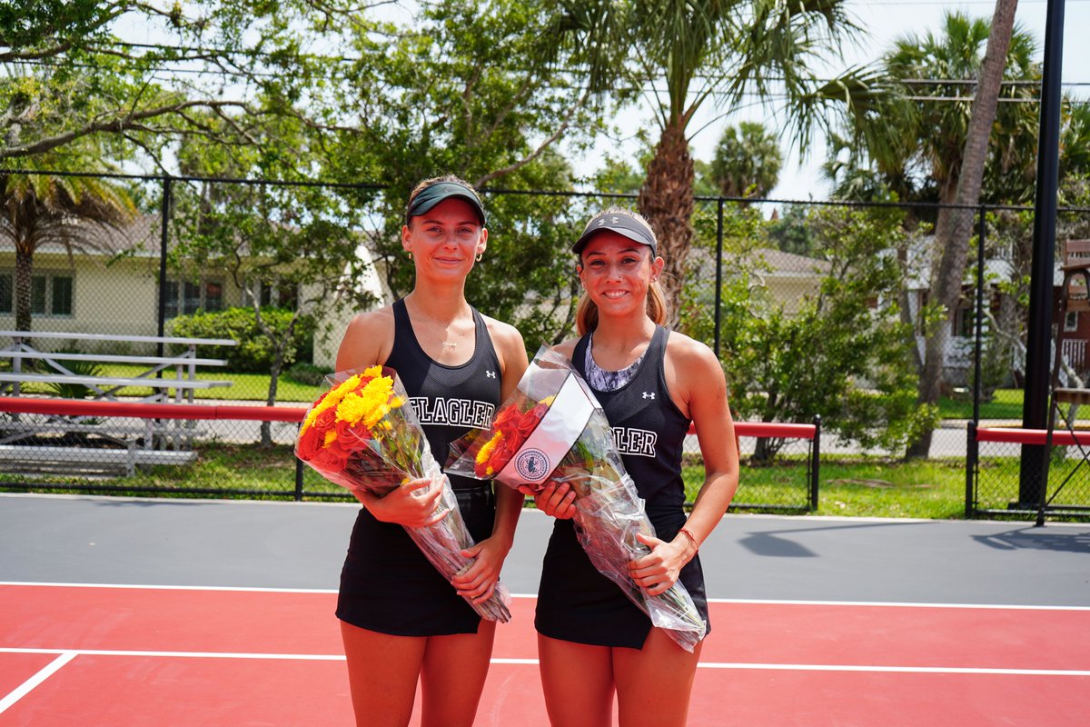 FlaglerSports's tweet photo. PBC REGULAR SEASON CHAMPS🥇👏

The No.5 Saints celebrated Senior Day with a shut out against Augusta🔥

Proud of these young women and all their accomplishments🙌 

Thank you Flo and Lu❤️

#GoSaints x @FlaglerWTennis https://t.co/APyJXPT8nx